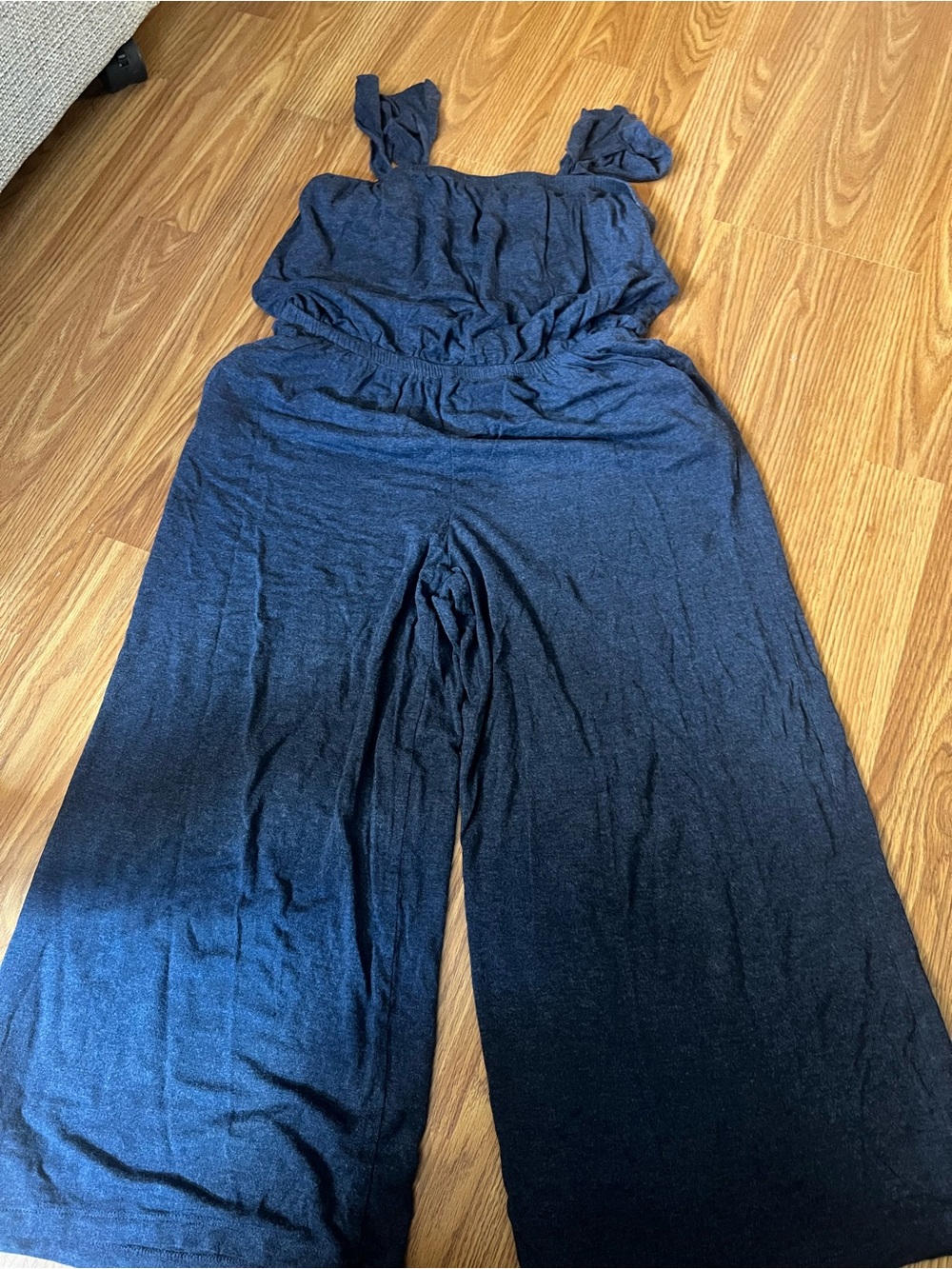 Tucker Tate Dark Blue Wide-Leg Tie-Strap Jumpsuit